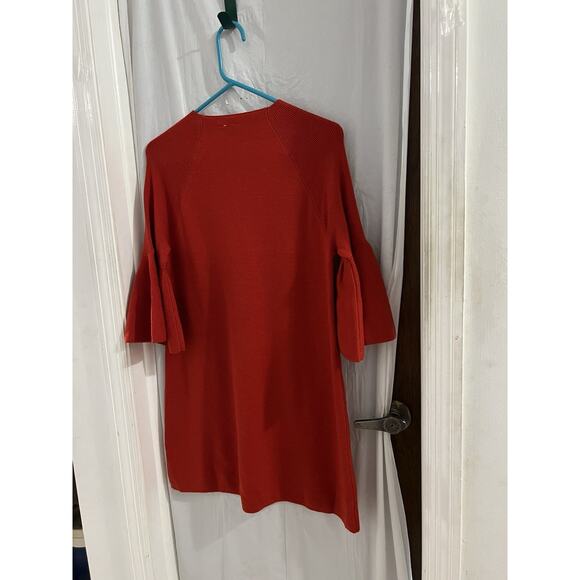 MOTH Dress Womens Medium Cherry Red Chester Bell Sleeve Sweater Anthropologie - Picture 8 of 8